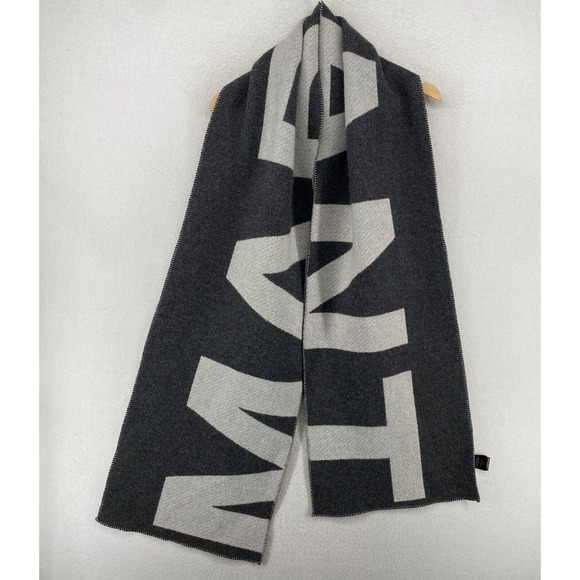 ISABEL MARANT Scarf OS LOLI Wool Blend Blanket Style Two Tone Rectangular Gray - Picture 1 of 9